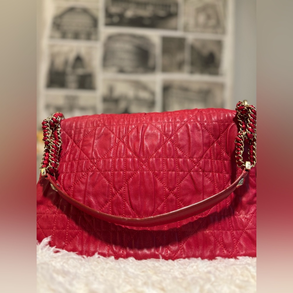 Dior Red Cannage Leather Delidior Flap Shoulder Bag w/ COA - Picture 16 of 16